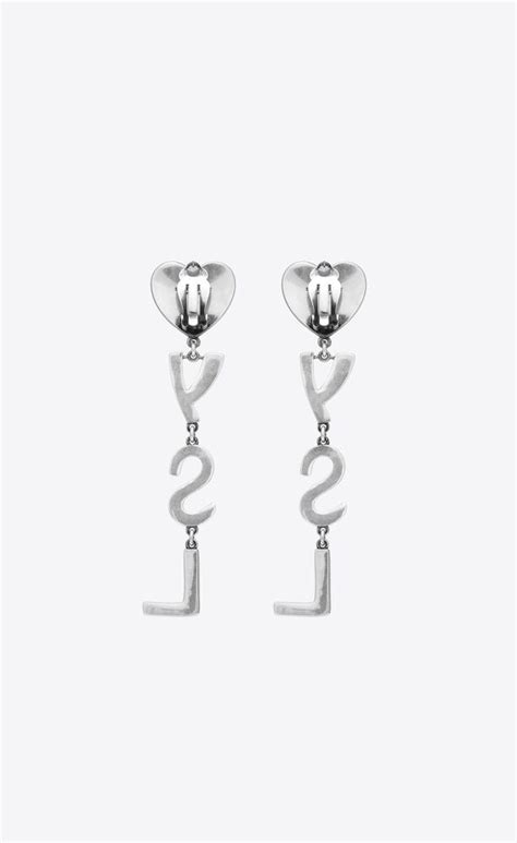 ysl herz ohrringe hängend|Opyum heart earrings in metal and crystal .